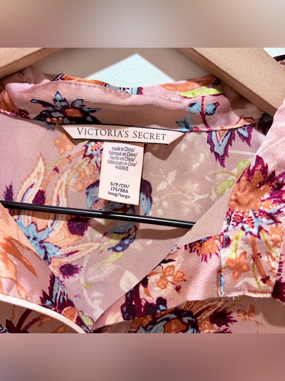 Victoria’s Secret Lilac Purple Botanical Floral Satin Pajama Set - Size Small - Picture 5 of 15